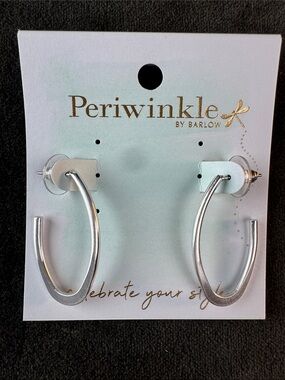 0425-Periwinkle by Barlow Silver Hoop Earrings